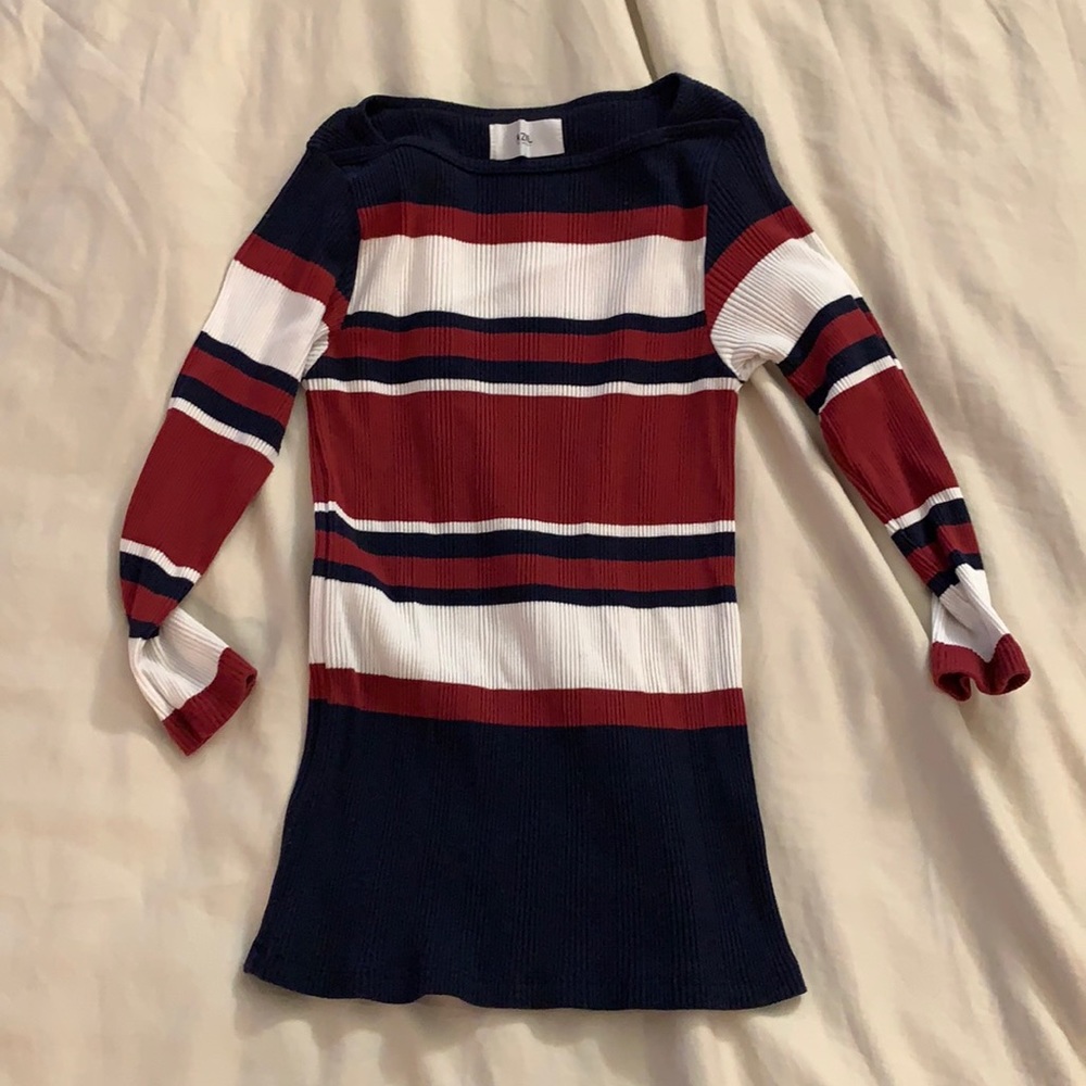 Parisian Inspo Stripe Red white navy shirt